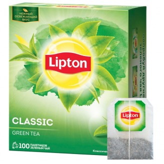 Чай "Lipton" зеленый (100 пакетов)