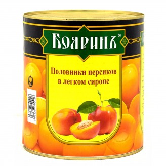 Персики половинки в сиропе "Бояринъ" 850мл