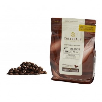 Шоколад Темный Barry Callebaut в галлетах 70,5 % какао 2,5кг 1/8