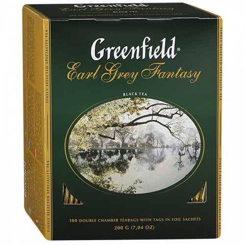 Чай "Greenfield" Earl Grey с бергамотом (100 пакетов)